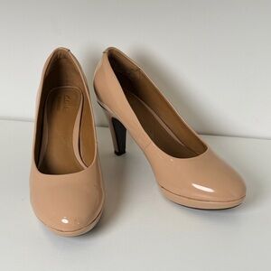 Clark’s Collection Nude Patent Platform Pumps
